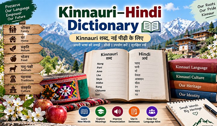 Kinnauri–Hindi Dictionary: Kinnauri शब्दों के Hindi अर्थ और उपयोग